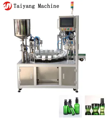 Turnkey Complete Set of Automatic High Speed Double Turntable Cosmetic Filling Machine